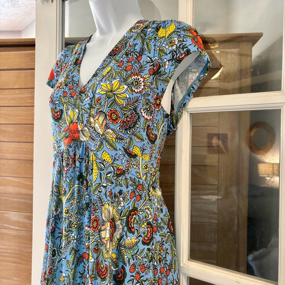 Boden Blue Floral Jersey Midi Dress 6P NWT - Picture 3 of 8